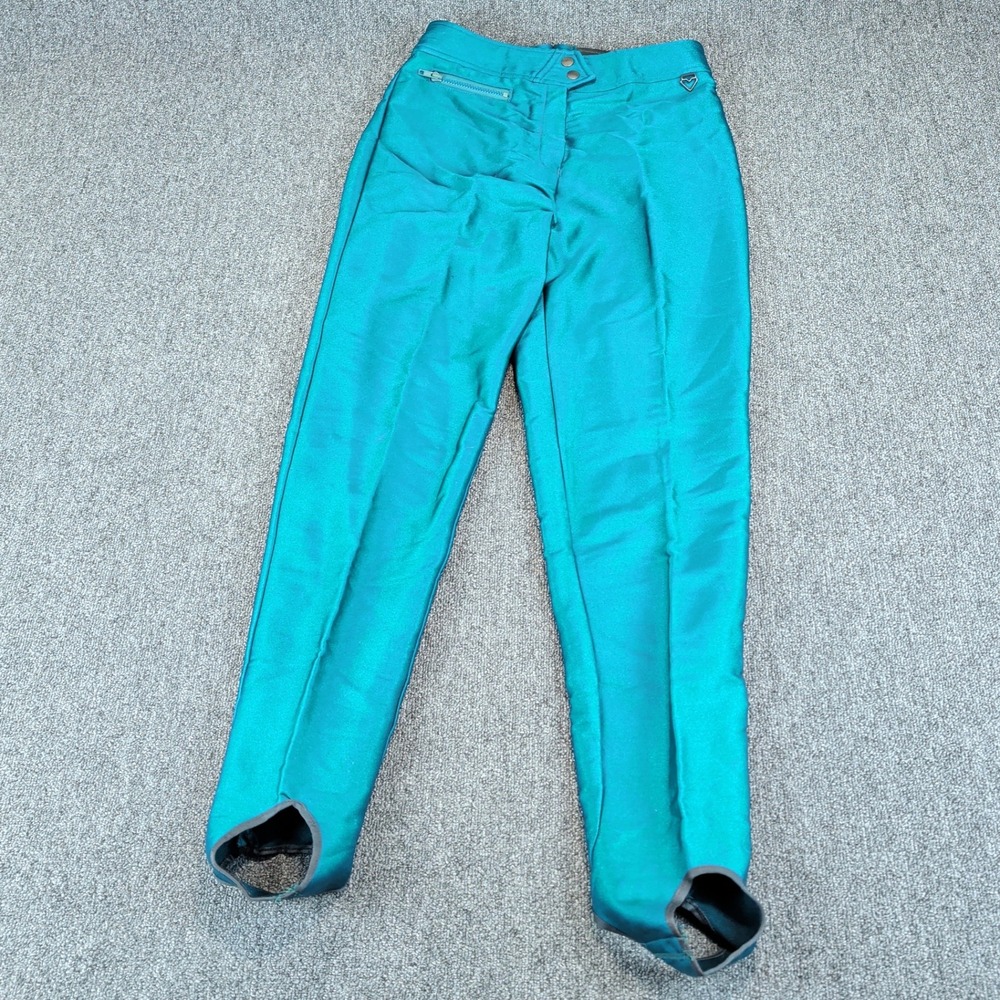 Obermeyer‎ Womens Vintage Ski Pants 10 Regular Teal Wool Blend Stirrup USA Made